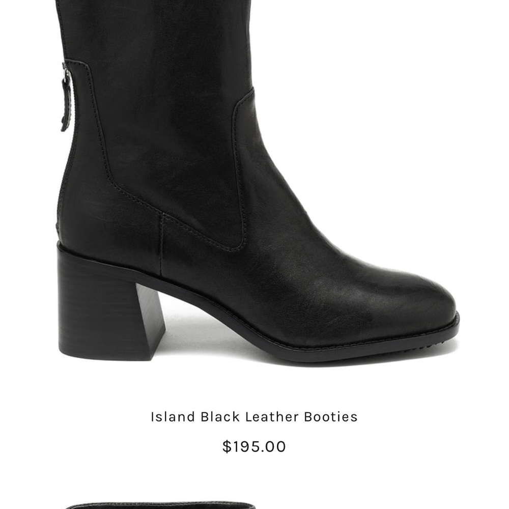 Kelsi Dagger Black Ankle Boots with Chunky Heel